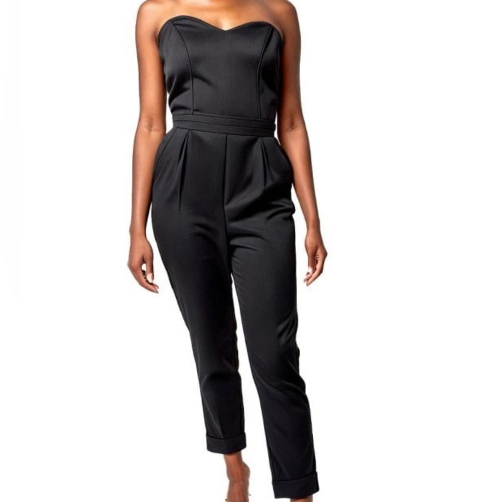 Express Black Strapless Jumpsuit